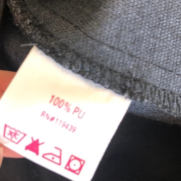 Julie Brown sleeveless black faux leather peplum top - Picture 8 of 8